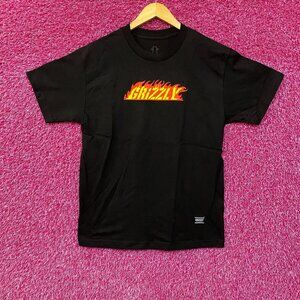 Grizzly Griptape Hot Rod Flames T-Shirt Medium
